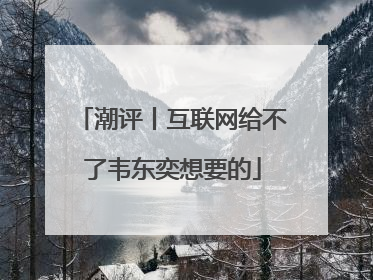 潮评丨互联网给不了韦东奕想要的